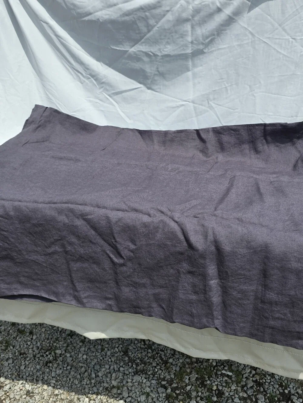 Quince Twin 100% European Linen Charcoal  1 Standard Sham Duvet Cover